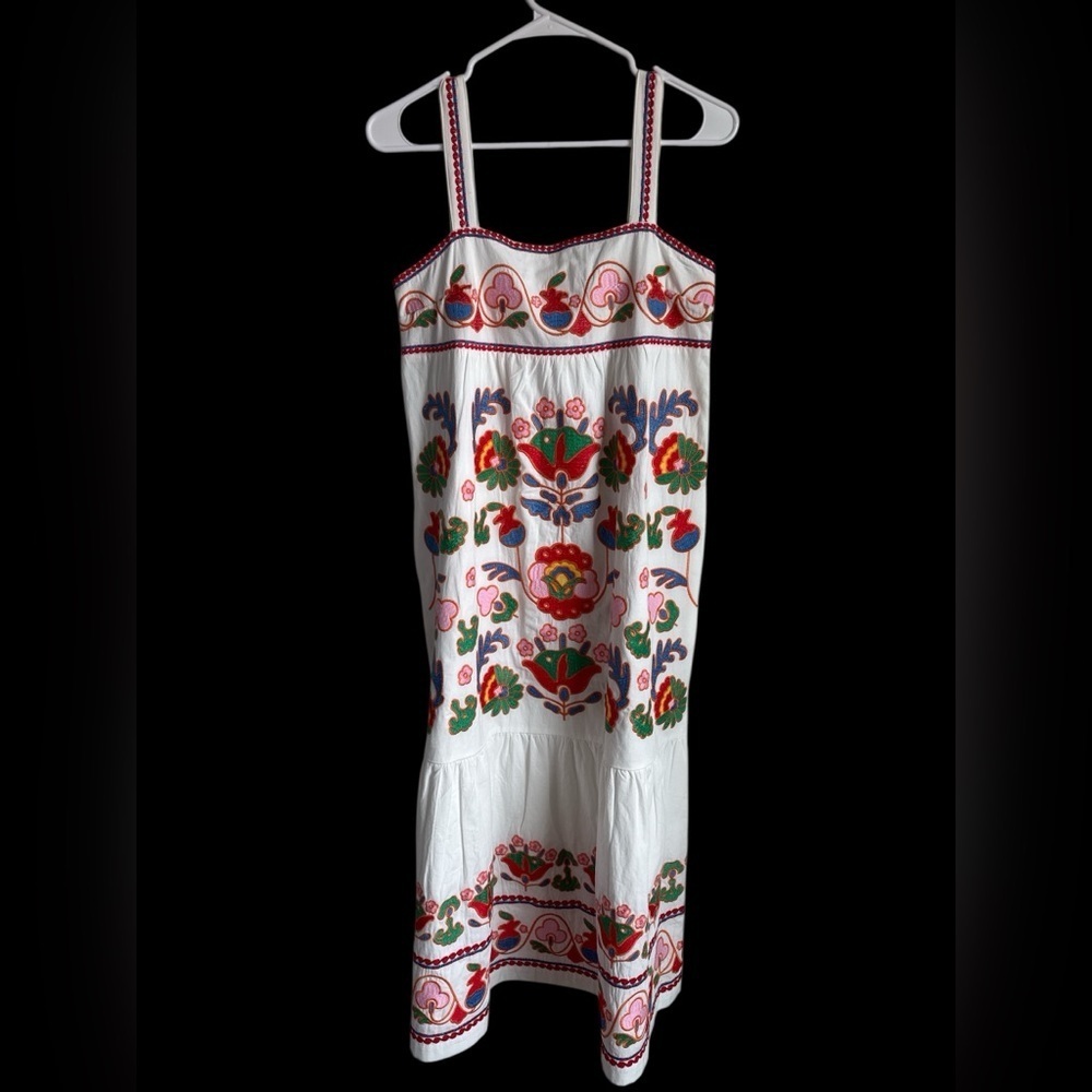 J. Marie Landon Midi Embroidered Dress
